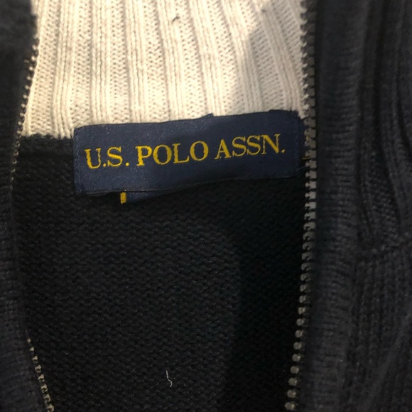 U.S. POLO ASSN MENS 1/4 zip pull over sweater - Picture 2 of 4